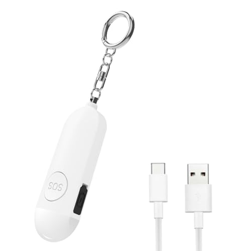 防犯ブザー 防犯アラーム LEDライト付き 130dB 超大音量【YCJDP】防水 USB充電式 電池残量提示 子供 高齢者 女性 シンプル 防犯 ブザー/防犯グッズ ランドセル/キーホルダーなどに掛けられます (