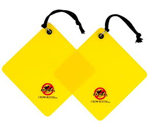 カラスバスター カラスよけ 撃退グッズ 【(14x14cm)x2枚セット】日本製 吊るすのみ 燕の巣守りにも効果的 簡単設置 安全 特許有 鳥害対策 カラス対策 カラスよけグッズ からす近寄らず