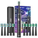 SEAGO 電動歯ブラシ 音波歯ブラシ 替えブラシ10本 充電式 60日間使用可能 スタンド・トラベルケース付き ブラシヘッド交換お知らせ機能 3つのモード メ...