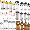 ゴルフヘッドカバー ドライバー 1点/ウッド FW 2点/ユーティリティ UT用 1点 防水仕様 変換ダグ付き 4点セット 秋田犬 (秋田犬 ブラック)