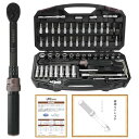 UYECOVE トルクレンチセット 自転車 ロードバイク プレセット型 差込角6.35 mm (1/4インチ) 1-25N.m 63点組バイク 自電車 オートバイ 機械の整備 高精度 ±3% ダブル目盛り左右回転 72ギア 5°送り角