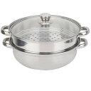 Vbestlife ステンレス蒸し器鍋セット 27cm / 11inダブルボイラースープ蒸し鍋ステンレス鋼蒸し器鍋家庭用キッチン調理器具用蒸し器