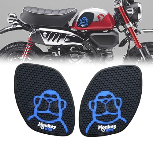 MONKEY For モンキー125 バイクタンクパッド バイクタンクプロテクション ニーグリップ タンクの傷防止 ゴム滑り止めパッド ブルー