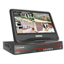 【POE録画機 】Hiseeu製NVR poe給電 屋外 有線 監視カメラ 10インチモニター付きNVR 双方向音声 屋内外対応 暗視撮影 動体検知 常時録画 ...