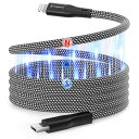 Magtameライトニングケーブルusb-c 磁力吸引絡まり防止機能 タイプcライトニングケーブル 3A急速充電 MFi認証 金属製コネク iphone充電ケーブルタイプc iPhone14/13/12Pro Max/11/X/iPad/ 等対応(1M-ブラック