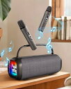 ワイヤレスマイクスピーカー Bluetooth 5.3 Hoshikou Denpa カラオケマイクセット 拡声器内蔵の大容量バッテリー 充電式ポータブル拡声器はUSB/TF/TWS/AUXに対応 家庭用ミニアンプ、ブルートゥースワ