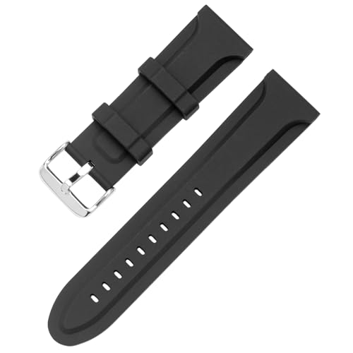 [クレファー] 時計ベルト 22mm シリコン 樹脂 ベルト 簡単 工具付き ブラック SI-13