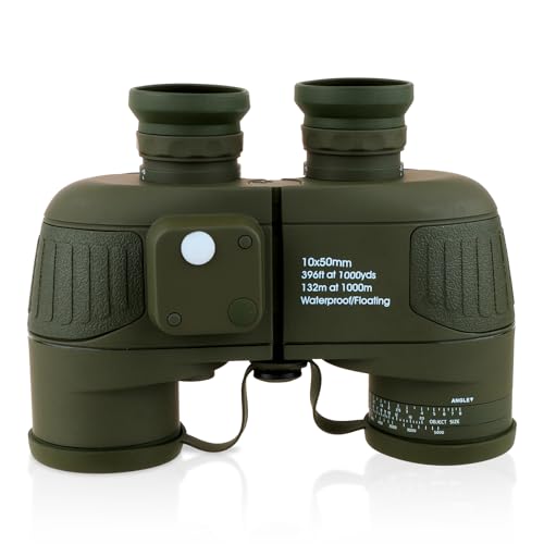 ToopMount 10x50 双眼鏡 防水 マリン双眼鏡 BAK4プリズムFMCレンズコンパス レンジファインダー 航海双..