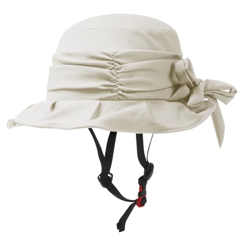 【テレビで紹介】 カブトラボ シェルハット 【日本基準の安全性(SG認証)】 ヘルメット 自転車 レディース 帽子型 サイズ:54-57未満 (ベージュ)