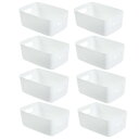 store88 プラスチックケース 収納ケース 小物整理 カラーボックス カゴ キッチン 洗面所 8個セット (ホワイト, Sサイズ)