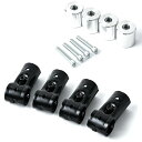 NTY アタッチメント+メタルジョイント NTY-1B ブラック Φ28mm用 4個セット(イレクターメタルジョイントのHJ-1と互換性あり) 組立て パイプ ラック T字 3方向 ジョイントイレクター スペーシア