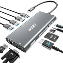IKERY 11-in-1 USB-C ハブ ドッキング ステーション、5 Gbps USB-A および USB-C データ ポート、4K HDMI、DisplayPort、100W PD、VGA、USB 3.0 ポート、タイプ C、RJ45 イーサネット、SD/TF カード リーダー、3.5mm AUX