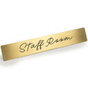 Black Box Buzz 真鍮 ドア 壁 サイン プレート 「 Staff Room 」 筆記体 スタッフルーム スタッフ ステッカー シール 表示板 12...