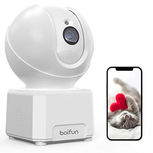 楽天スノーシルフ【wifi強化・日本技適認証済み】BOIFUN 防犯 監視カメラ 室内 ペットカメラ iPhone/Android スマホ 360度監視＆24時間録画 2k画素＆赤外線暗視 2.4G 見守りカメラ 人体検知＆音検知＆モーション検知
