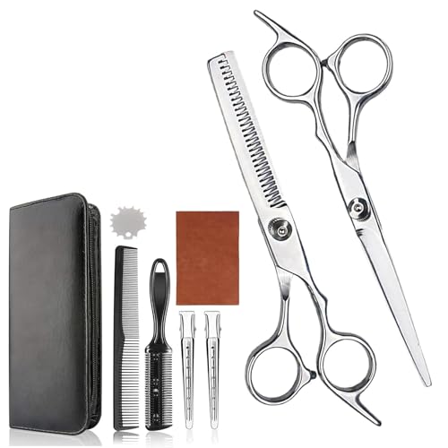【2025年プロ美容師監修・初心者向け9点セット】すきばさみ セルフカット 【日本国内2重検品】ハイランク 散髪 はさみ セット 切れ味 抜群 段刃 低 すき率 ヘアカット ハサミ 髪切りはさみ