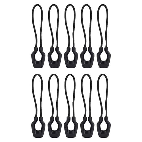 prendre ファスナー 引き手 10個セット ファスナートップ チャック シンプル つまみ 紐 リュック カバン ジッパータブ ジッパープル 修理 交換 引手 先端 鞄 手芸 DIY 裁縫 持ち手 （ブラック） P