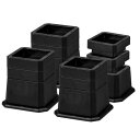 継ぎ脚 高さ調整脚 継足 3Way 5.2cm 7.7cm 10.2cm調整可能 底上げ 延長脚 アジャスター ベッド・テーブル・ソファ・机・こたつ 高さを上げる足 テーブル脚台 多段階 高さ調節脚 暖房器具 角型 ブ