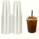 【食品衛生法適合】クリアプラスチックカップ BPAフリー 加厚PET樹脂カップ プラコップ 使い捨てカップ 冷たいドリンク/コーヒー/アイスティー/スムージー/タピオカドリンクに 50個 (210ml(7オ