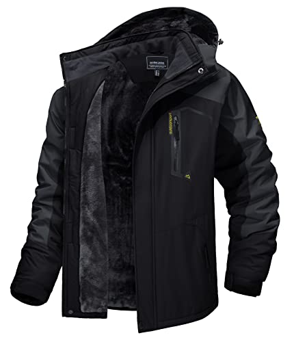 [TACVASEN] アノラック ウンテンジャケット バイク コート 釣り 保温ウエア 裏起毛 防寒 メンズ 登山服 フリース バイク用 フード付 カーボングレー XL