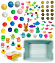 【おうちで縁日】お手軽 すくいセット|ポイ 50本 + すくい用 おもちゃ 100個 + 収納ケース付き| 縁日 金魚すくい スーパーボールすくい イベント 縁...