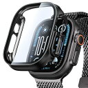 NIMASO Apple Watch Ultra 2/ Ultra 49mm 用 ケース 対応 アップルウォッチ 49mm 対応 apple watch Ultra 2/ Ultra ケース 保護カバー ガラスフィルム 一体型 PC素材全面保護 ブラック(氷星シリーズ)NWC24H1518