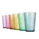 Claritte【日本製】350ml タンブラー グラス コップ - 6個セット - 割れにくい素材 - 滑りにくい加工 - 食洗機対応 - ハイグレードプラスチック使用 - 贈り物 プレゼント ギフト (6色)