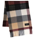 Cashmee カシミヤ 100% カシミア タータンチェック ウェーブ マフラー/Sirius 8color メンズ レディース (BLOCK CHECK WI×CA×BK(DW08))