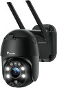 Ctronics 防犯カメラ 屋外 360°監視 自動追尾 WiFi ナイトカラー ヒューマン検知 FHD1080P スマホ連動 センサーライト搭載 24時間録...