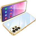 Galaxy A53 ケース クリア 5G SC-53C SCG15 ギャラクシーA53 透明 TPU 薄型 軽量 カバー スマホケース 耐衝撃 メッキ加工 ソフトケース 人気(ゴールド)