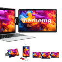 nerhemg ポータブルモニター, 360°回転 サブモニター IPSフルHD ノートPC/スマホ/PS5対応 HDMI Type-C