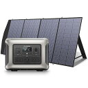 ALLPOWERS R2500 ポータブル電源+AP200 200W ソーラーパネル セット 2016Wh大容量リン酸鉄リチウム蓄電池 AC高出力2500W(サージ4000W) 1.5時間フル充電 折りたたみ式ソーラーチャージャー 太陽光パネル発