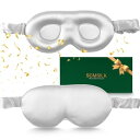 SGMSILK アイマスク 睡眠用 高級 22匁 100%天然シルク製 3D立体型 通気性 遮光性 圧迫感なし 快眠グッズ 長さ調整できるタイプ 目隠し アイピロー シルク アイマスク 極上6A級 超軽量 洗濯可能 男