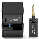LEKATO ギター ワイヤレス ギターワイヤレスシステム ws-100 ワイヤレス ベース エレキギター 送受信機 3.5mmと6.35mm モノラルプラグ付き 2.4GHz 4チャンネル USB充電 軽量 コンパクト 190°回転 ブラ