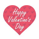 ハート型 バレンタインギフトシール(100枚入) 【k-028】~Happy Valentine's Day~