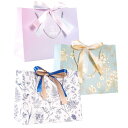 Okurishining ラッピング袋、ギフト紙袋、かわいい、ギフトバッグ、花柄、リボン、おしゃれラッピング袋、紙袋、手提げバッグ、ギフトバッグ、クリスマス、誕生日、バレンタイン、母の日