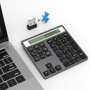 テンキー 電卓 テンキー Bluetooth / 2.4Gワイヤレス 数字 キーボード 超薄型 ポータブル ディスプレイ電卓付き ブルートゥース ナンバーパッド...
