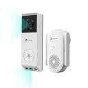 【2Kデュアルレンズ・配達物検知・Alexa対応】 EZVIZ インターホン ワイヤレス 工事不要 スマホ連動 スマート人間検知 カラーナイトビジョン 双方向通...