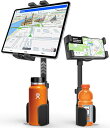 Charchendo 2in1車載ホルダー【水筒収納】タブレットカップホルダー 伸縮アーム 車 ドリンク ipad ホルダー 運転席 スマホスタンド 高さ角度調整 取付簡単 360度回転 厚いケース対応 日本語説明