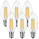 【E17】Lepro LED電球 E17 全方向 40W形相当 電球色 シャンデリア電球 6個パック 非調光型 口金直径17mm C35 フィラメント電球 高演...