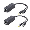 10Gtek PoE スプリッタ,48V to 12V,10/100Mbps,イーサネットデータと電源を分割,2枚入り【日本語説明書付き】