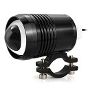 Ranzek 高性能 LEDバイクヘッドライト バイクプロジェクター 砲弾型 LEDヘッドライト 外置き LEDフォグランプ 防水 CREE製U2 12V-60V 30W ブラック