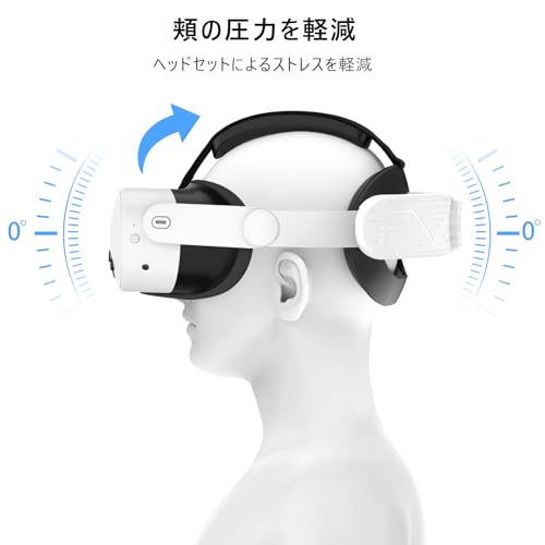 Growalleter Meta Quest3S用ヘッドストラップ メタクエスト3S 用エリートストラップ 交換用 高耐久性ポリマー素材 圧力分散 Quest3S対応ストラップ Q3S 対応 究極の装着感 (しろいろ)
