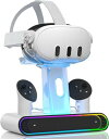 MEEKI Meta Quest 3S/3 対応 充電ドック メタクエスト3S/3用ヘッドセット とコントローラーを同時にできる オーバーチャージ保護 高耐久設...