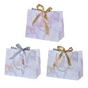 MEDUSHASHA ラッピング袋 紙袋 プレゼント 袋 手提げ袋 リボン ギフト ラッピング クリスマス 誕生日 包装 バレンタイン 包装紙 マーブル模様 (3枚セット)