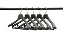 TOKYOHANGER 発泡素材 ハンガー 5本セット【安心の日本製】滑り止め加工 型崩れ防止 高級仕立て 丈夫な作り『黒発泡 NO8 (45.5cm)』ジャケットハンガー スーツハンガー
