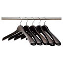 【ナカタハンガー】日本製 木製メンズ ジャケットハンガー 5本組 スモークブラウン SET-01N (430mm)