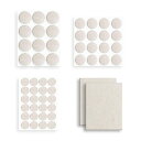 家具保護 フェルトパッド 54ピース キズ防止パッド 滑り止めシール フェルトシート 52個円形+2枚方形 椅子脚 家具の足 家具 床 傷防止 フェルト きず防止・衝突防止・ガタツキ防止 厚さ3mm