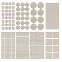 家具保護パッド 家具パッド 床の傷防止 129ピース フェルトパッド 厚さ約5mm 家具保護用 8種類サイズ(大判17×8.5mm 円形58ピース+方形71ピース) 滑りにくい キズ防止 フロアプロテク