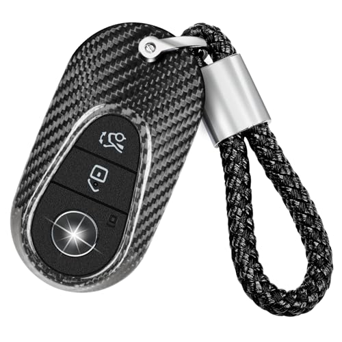 楽天スノーシルフ[T-carbon]カーボンファイバー製キーケースに適合する メルセデスベンツ2022 SクラスSLクラスCクラスC300 W206 W223 R232 3ボタン車スマートキーフォブケースキープロテクターシェルのための本物の