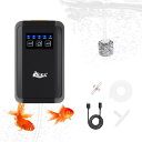 AQQA 水槽 エアーポンプ 釣り 充電式 釣りエアーポンプ 最大連続64時間動作 低騒音35db 4段階吐出量調整 コンパクト 小型 軽量 持ち運びも簡単 停電自動起動機能 泳がせ釣り 酸素ポンプ 水槽用